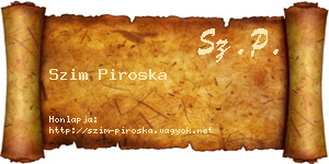 Szim Piroska névjegykártya