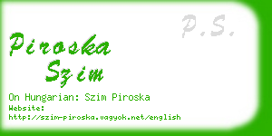 piroska szim business card